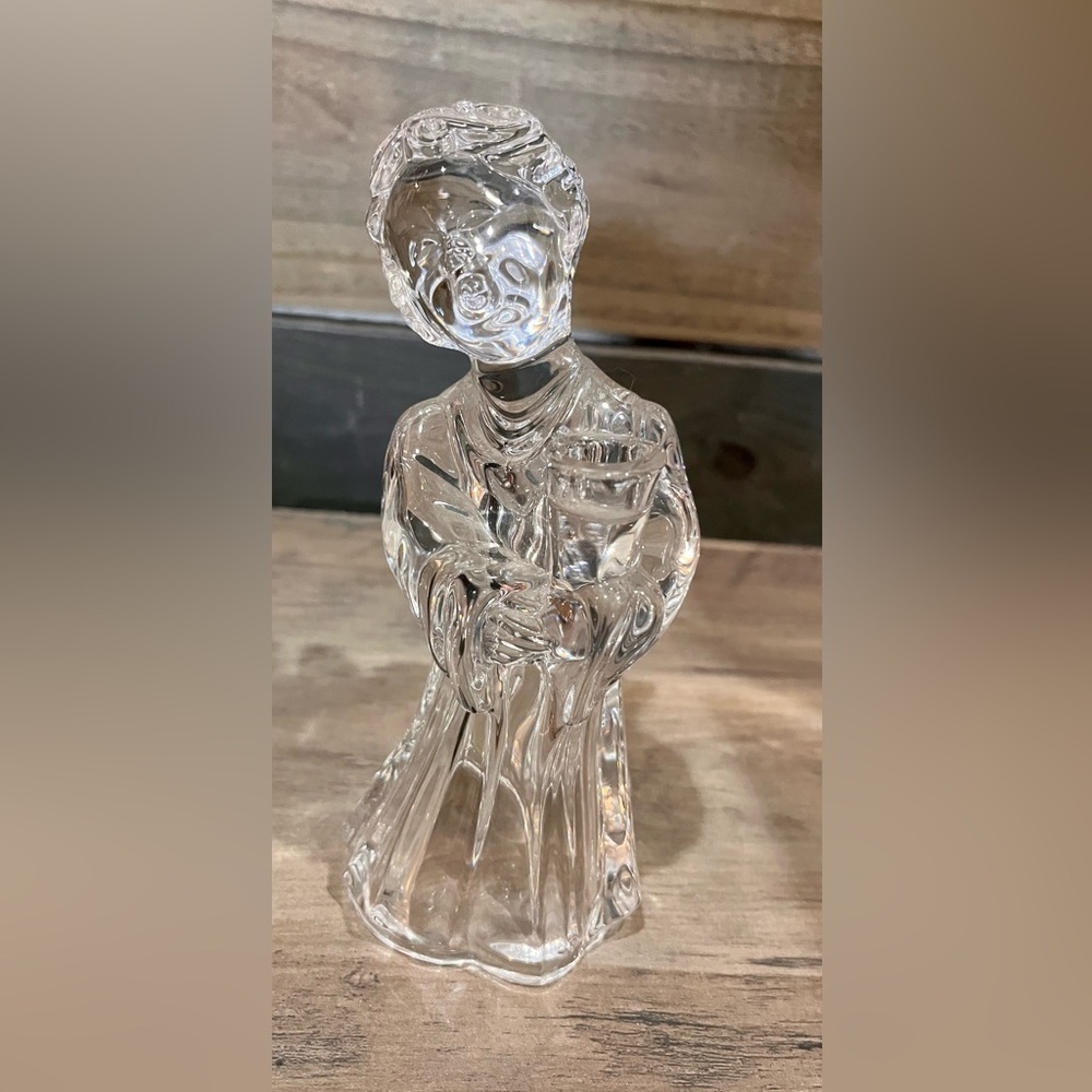 Mikasa Crystal Angel Candle Holder Christmas 5”Germany- 2 Available EUC!